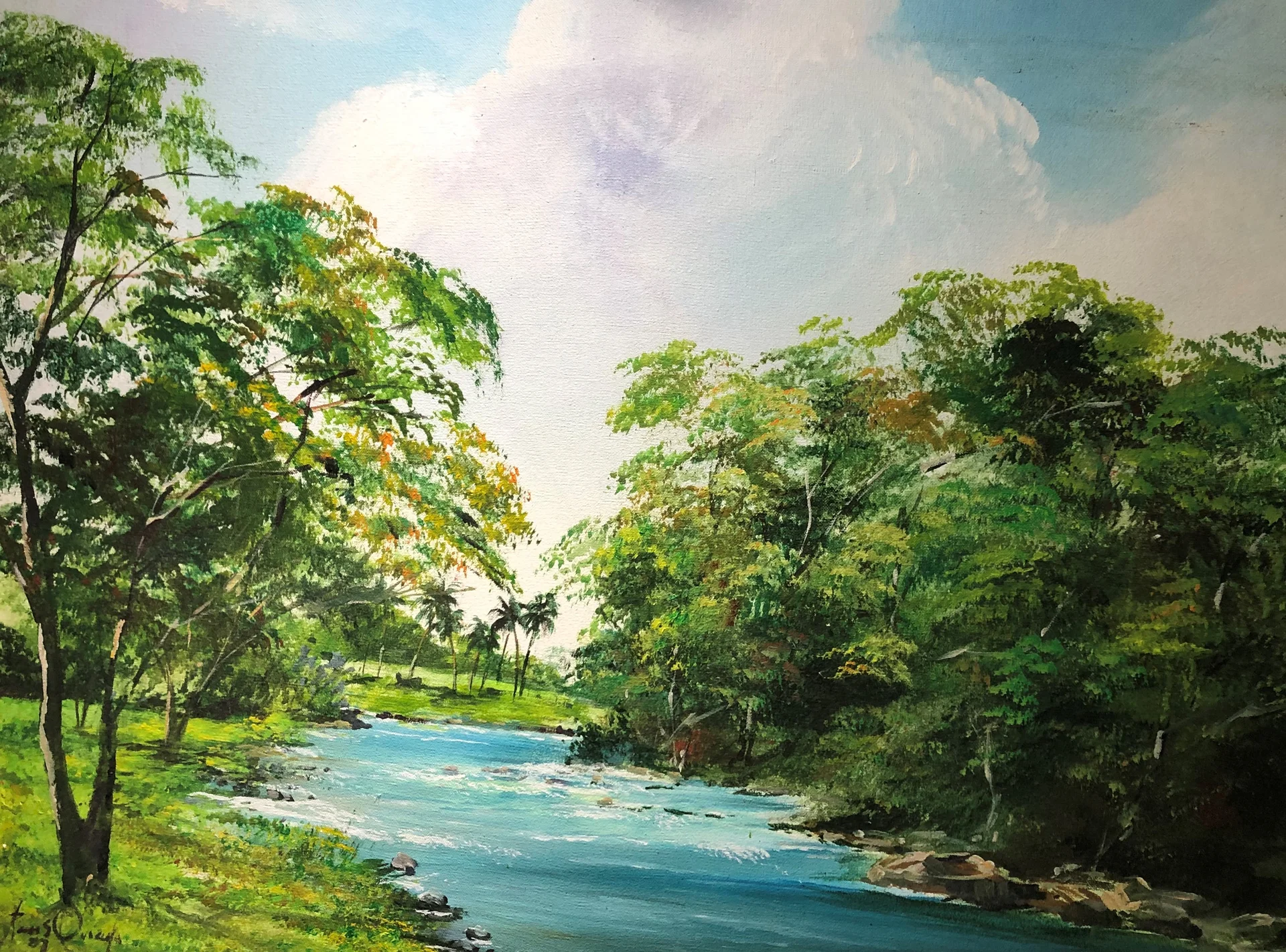 Pintura titulada "Paisaje, Percepción Arroyo"