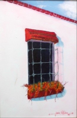 Pintura titulada Ventana Colonial